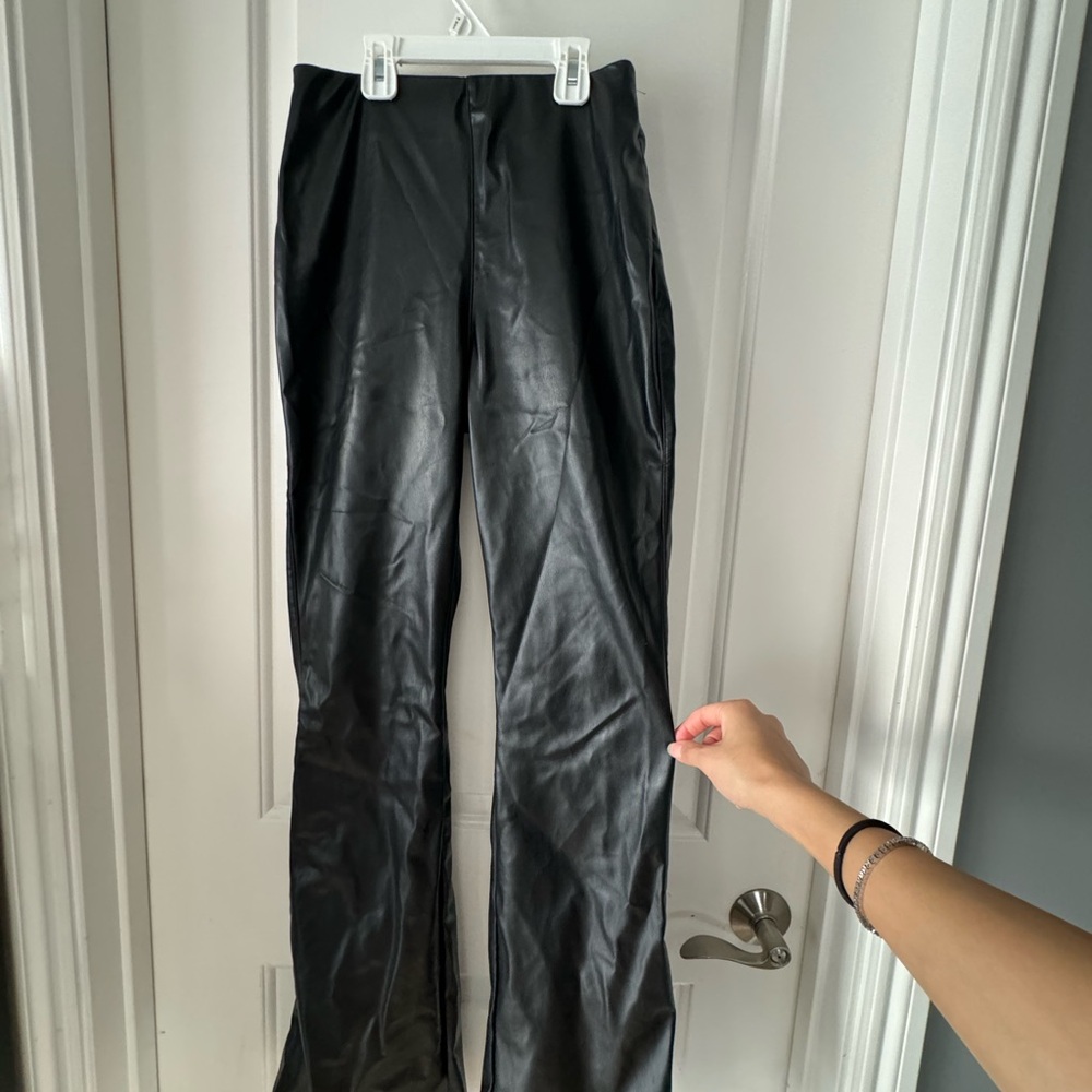 Black Faux Leather Pants